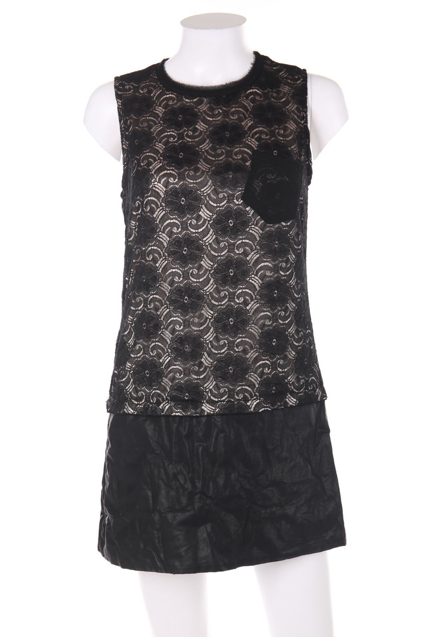 CHERRY COUTURE - Party-Kleid aus Spitze mit Kunstleder-Details - D 38-40