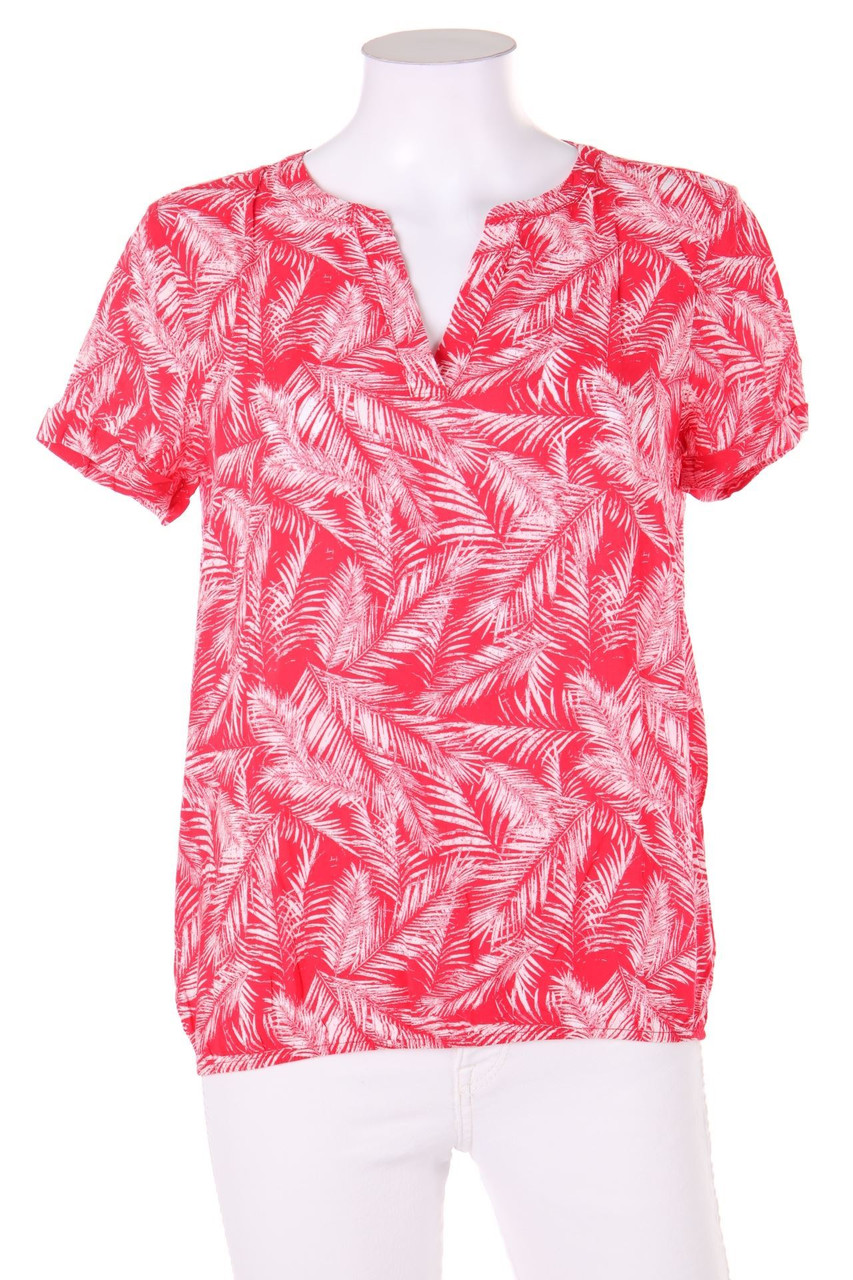 TOM TAILOR - Kurzarm-Bluse mit Tropical Print - D 36