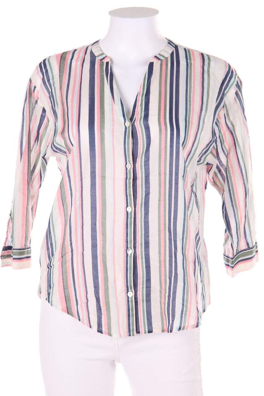 ESPRIT de corp - Bluse mit 3/4-Ärmel mit Streifen mit Krempel-Ärmeln - XS