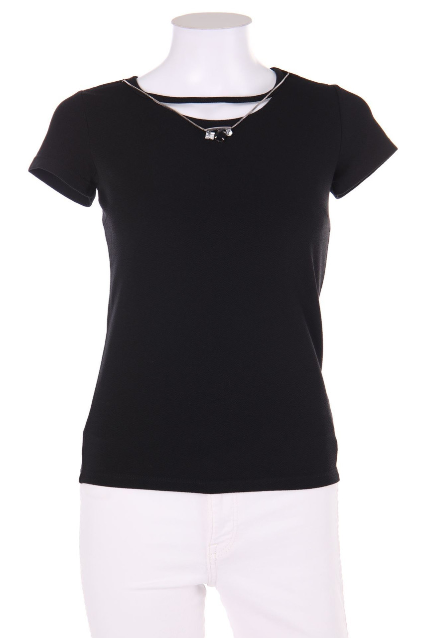 RESERVED - Kurzarm-Bluse mit Kette - XS