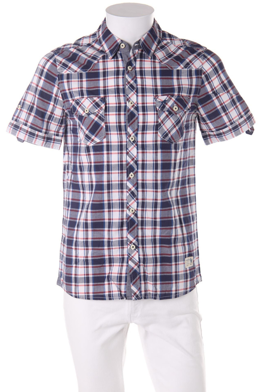 MUSTANG - Kurzarm-Hemd mit Karo-Muster mit aufgesetzten Taschen - S
