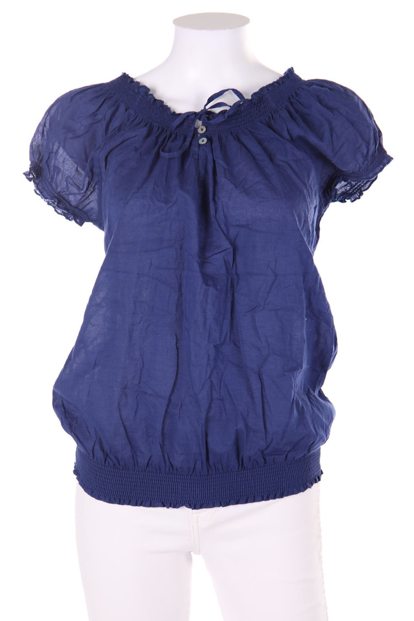 COOL CODE - Kurzarm-Carmen-Bluse aus Baumwolle - D 36