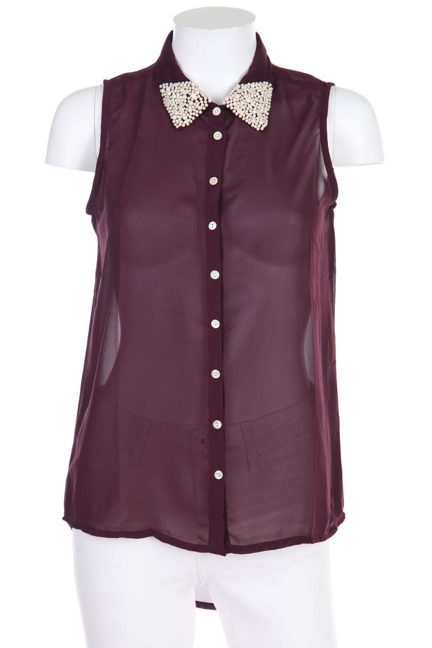 AMISU - Blusentop mit Perlen - XS