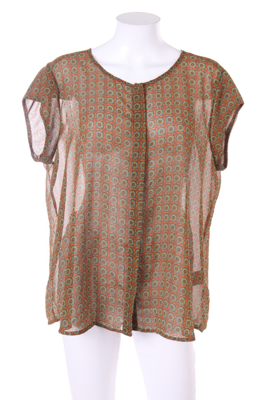 MONTEGO - Kurzarm-Bluse mit floralem Muster - D 46