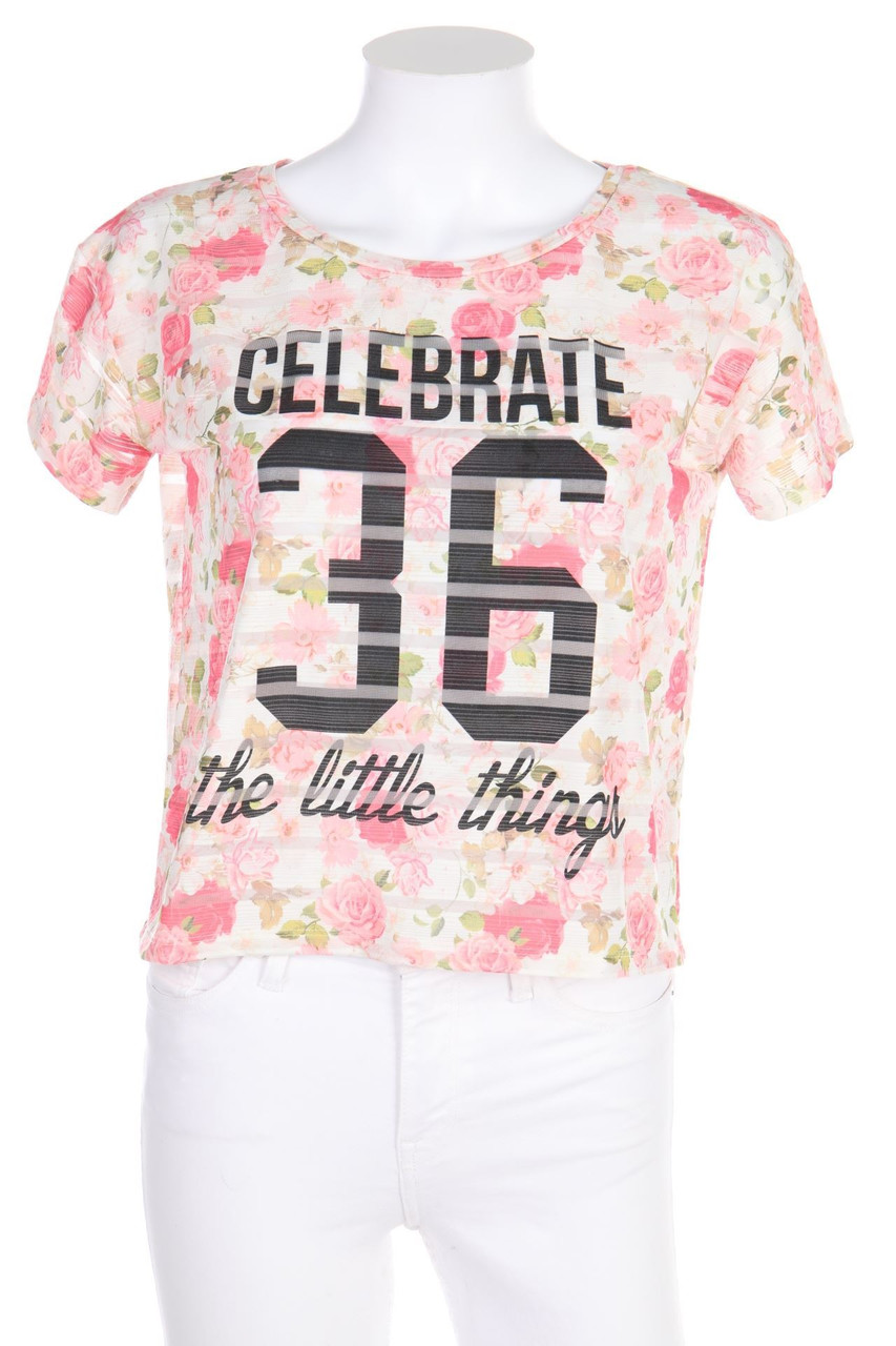 FB SISTER - Cropped-Shirt mit floralem Muster - XS