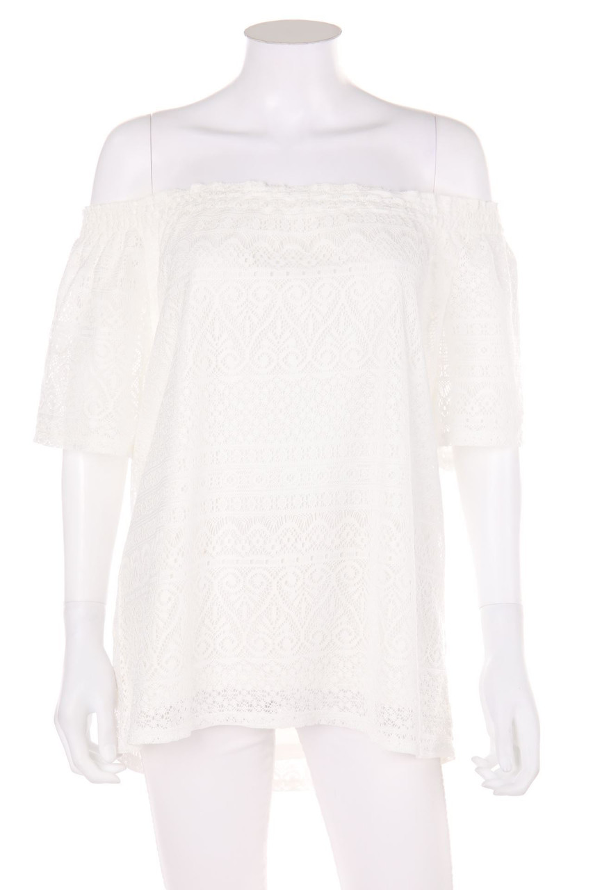 Janina - Spitzen-Carmen-Bluse - D 46