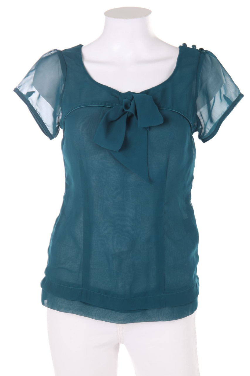 H&M - Kurzarm-Bluse mit Schleife - D 34