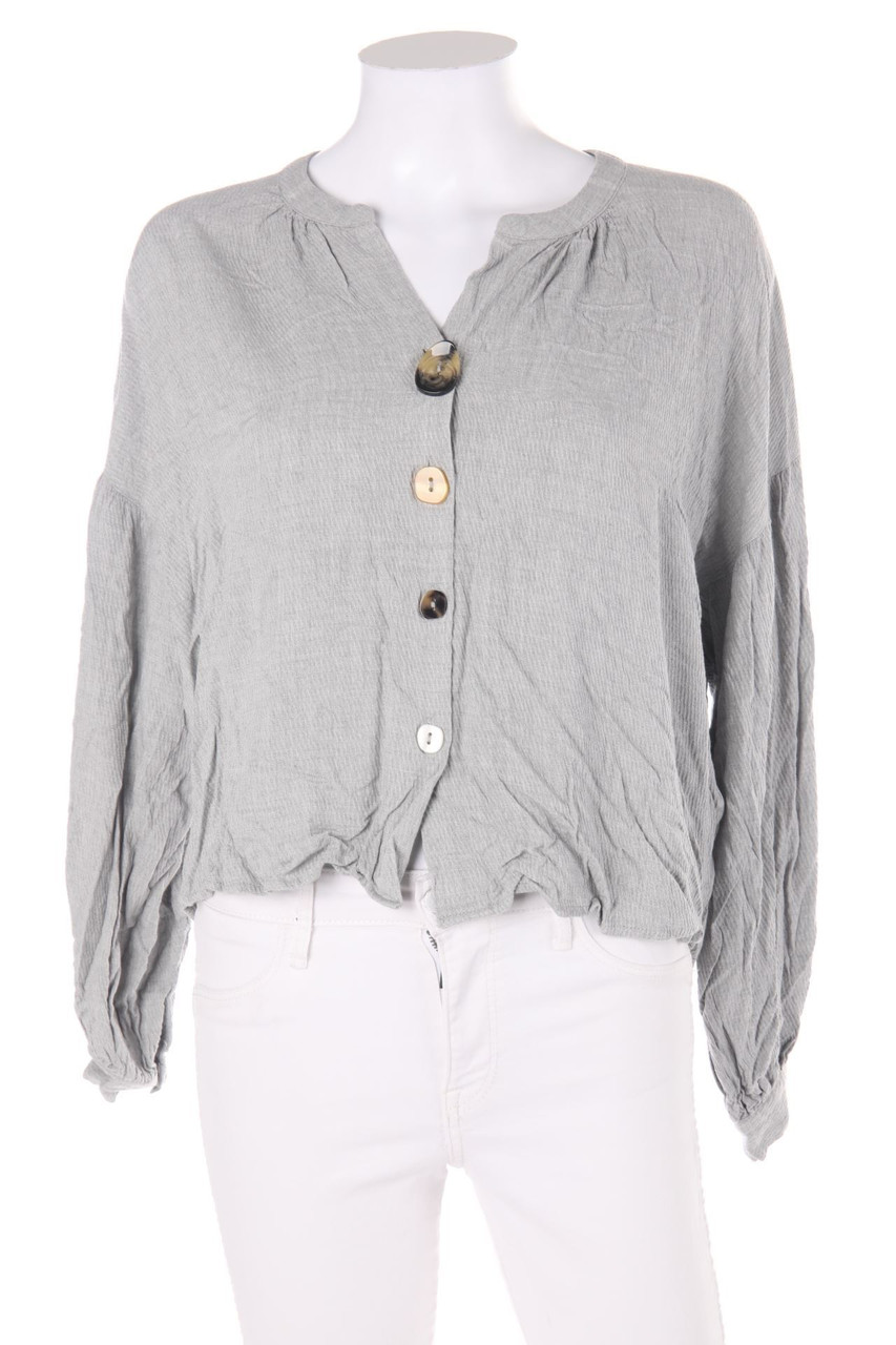 Stradivarius - Bluse mit Schmuck-Knöpfen - S