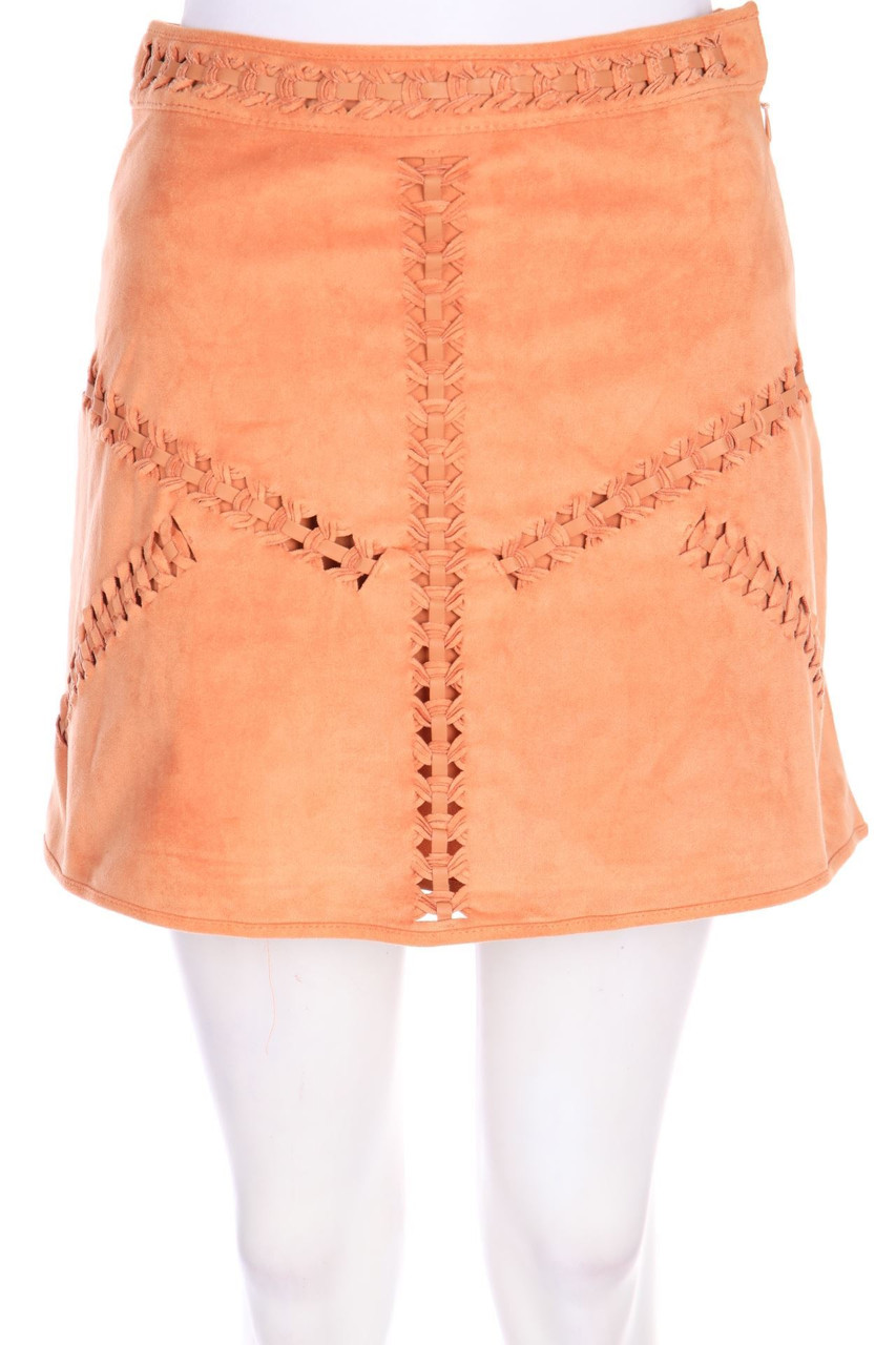 H&M - Faux Leather-Mini-Rock mit Cut-outs - D 34