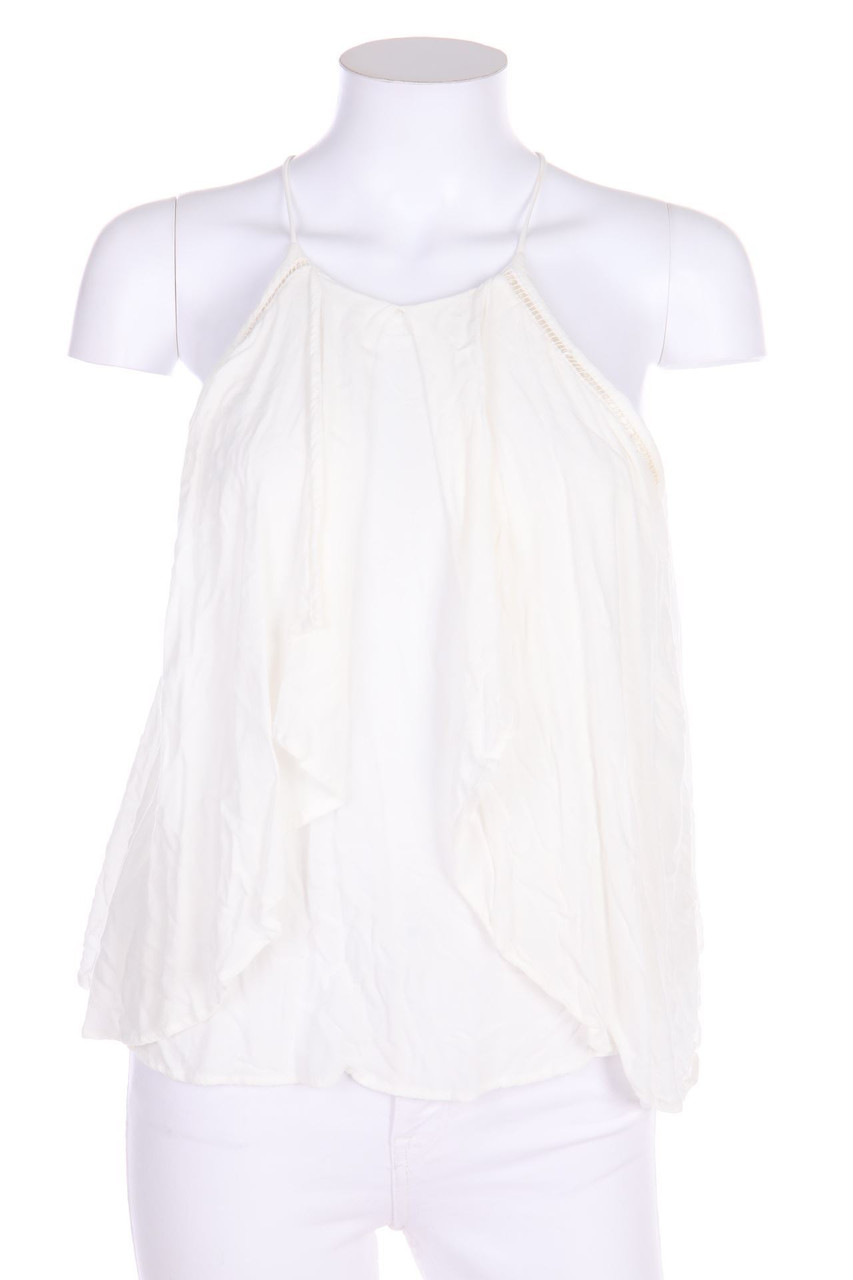 MANGO - Volant-Bluse aus Viskose im Layer Look - S