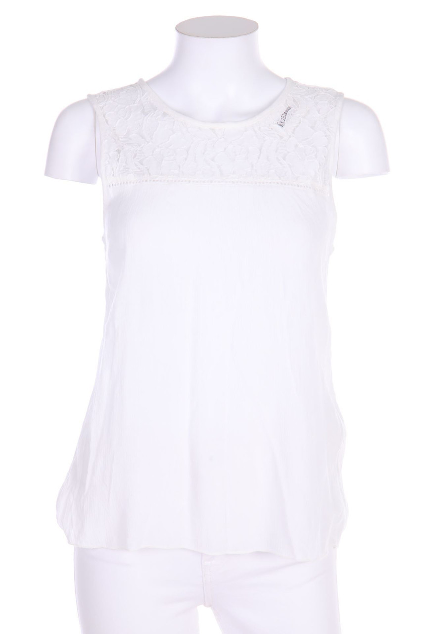 ONLY - Blusentop aus Viskose mit Spitzen-Einsatz - D 36