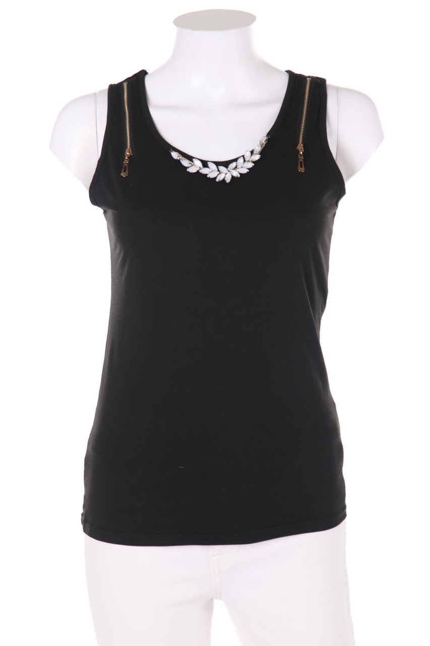 Ohne Label - Jersey-Top mit Applikationen - D 36