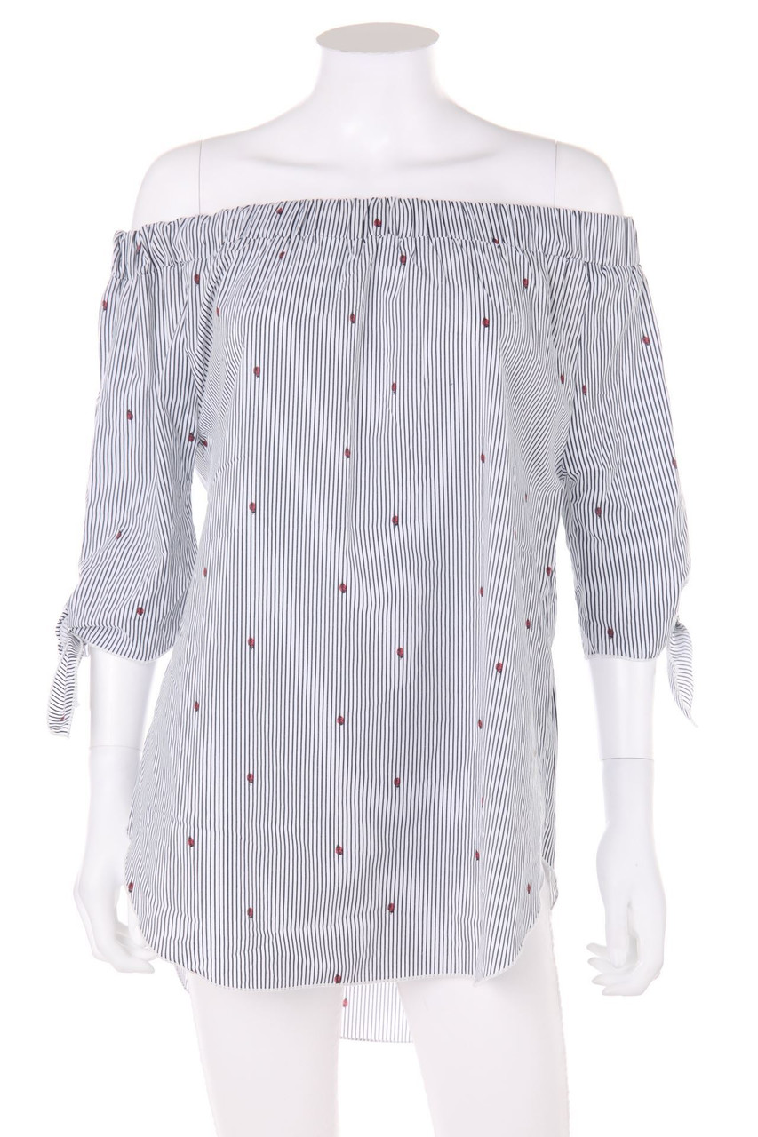 COLLOSEUM - Carmen-Bluse mit Streifen - M