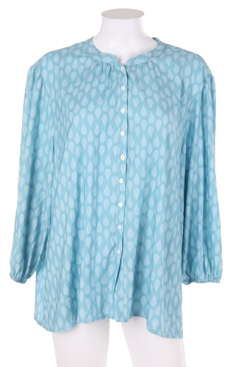 Ohne Label - Bluse mit Muster mit Puffärmeln - D 44