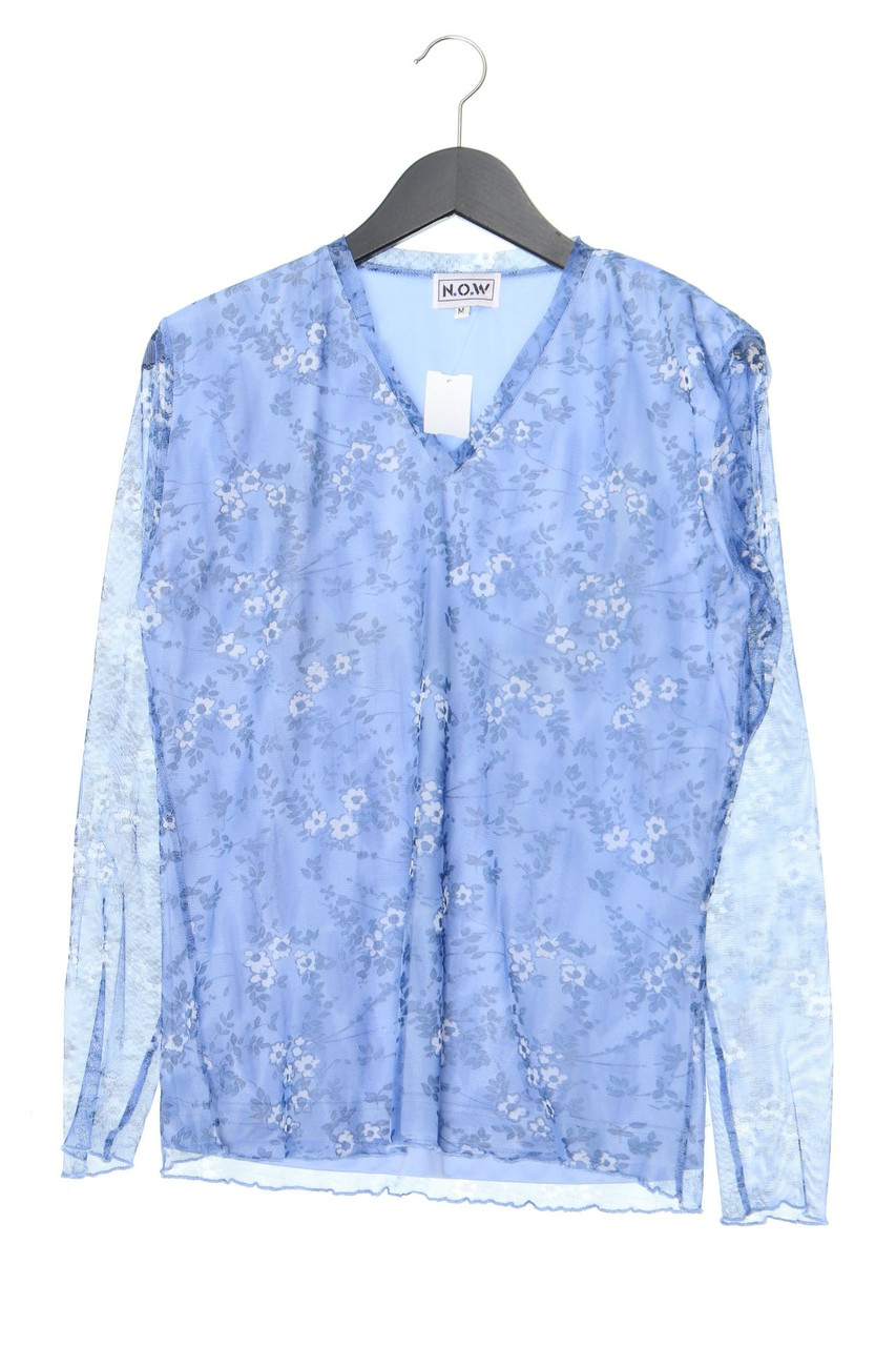 VINTAGE - Mesh-Longsleeve-Shirt mit floralem Muster - M