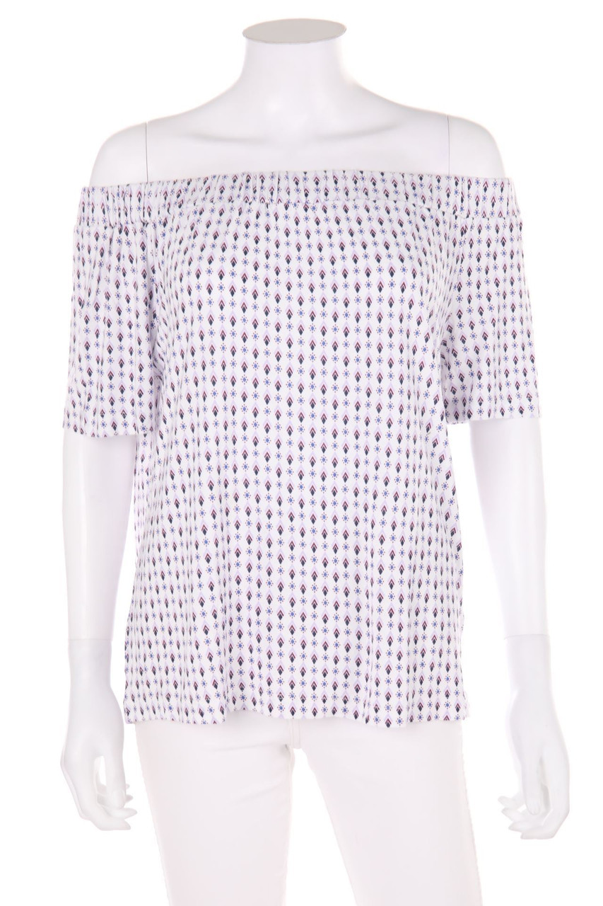 Street One - Carmen-Kurzarm-Shirt mit geometrischem Muster - D 40