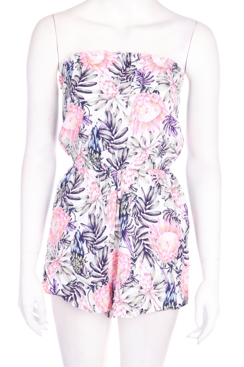 Ohne Label - Playsuit mit floralem Muster - D 36