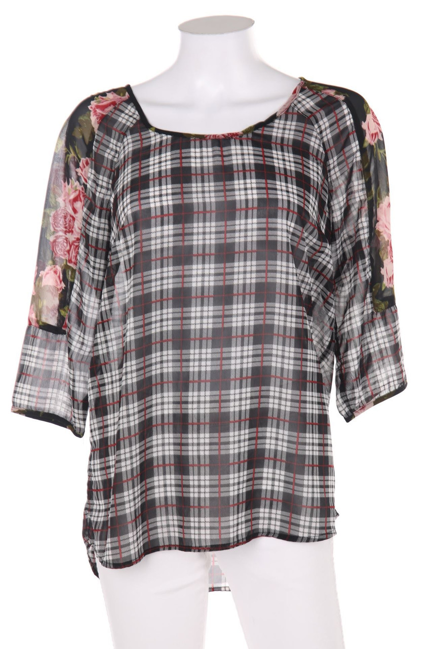 s.Oliver - Bluse mit 3/4-Ärmel mit Karo-Muster - D 36