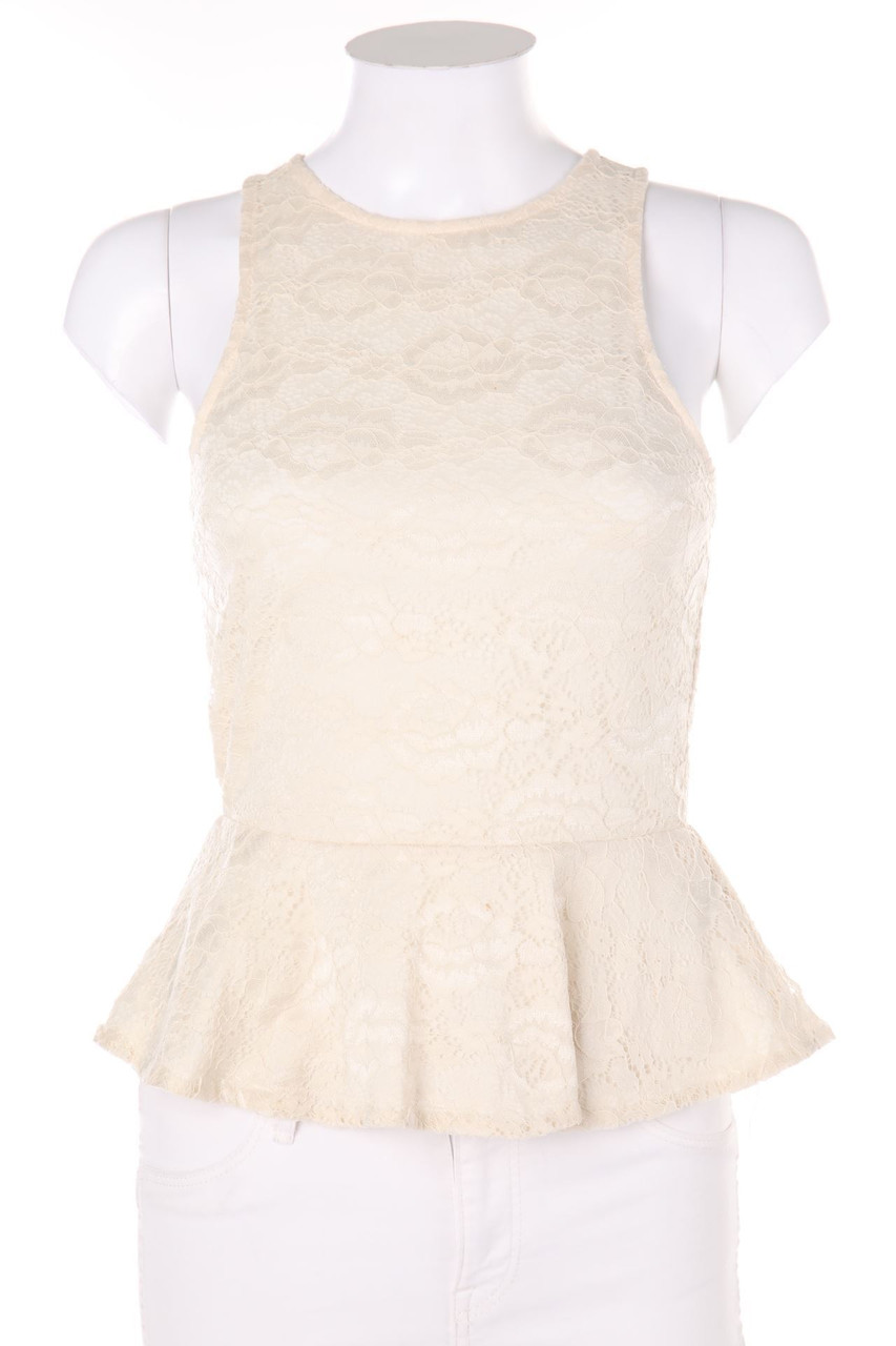 H&M DIVIDED - Spitzen-Peplum-Top - D 34