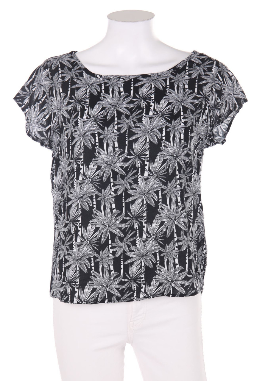 EIGHT2NINE - Kurzarm-Bluse mit Tropical Print - S