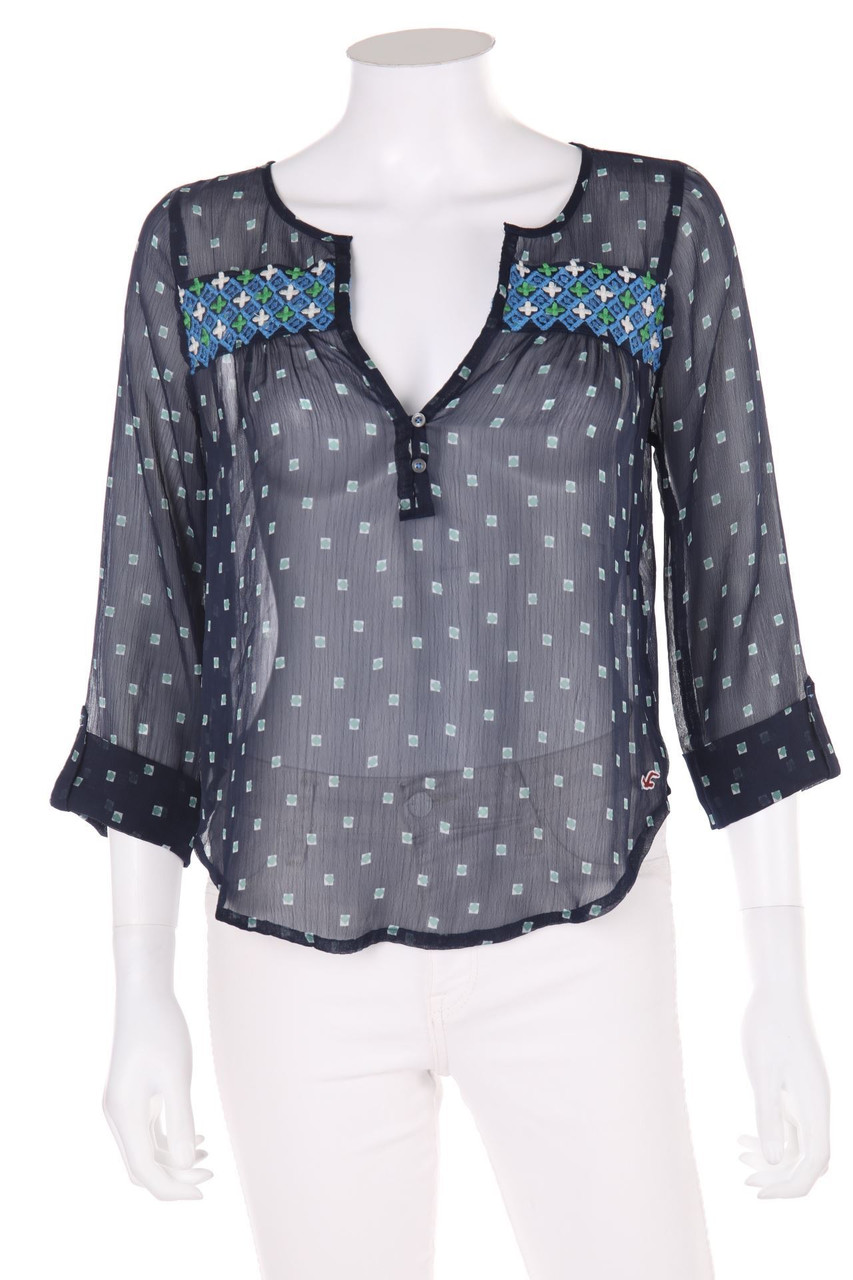 HOLLISTER - Tunika-Bluse mit Print - XS