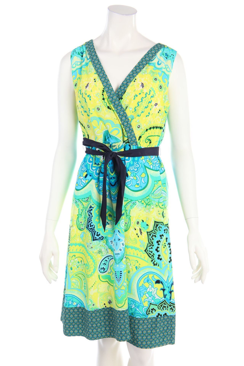 comma - Print-Kleid mit Gürtel - D 38