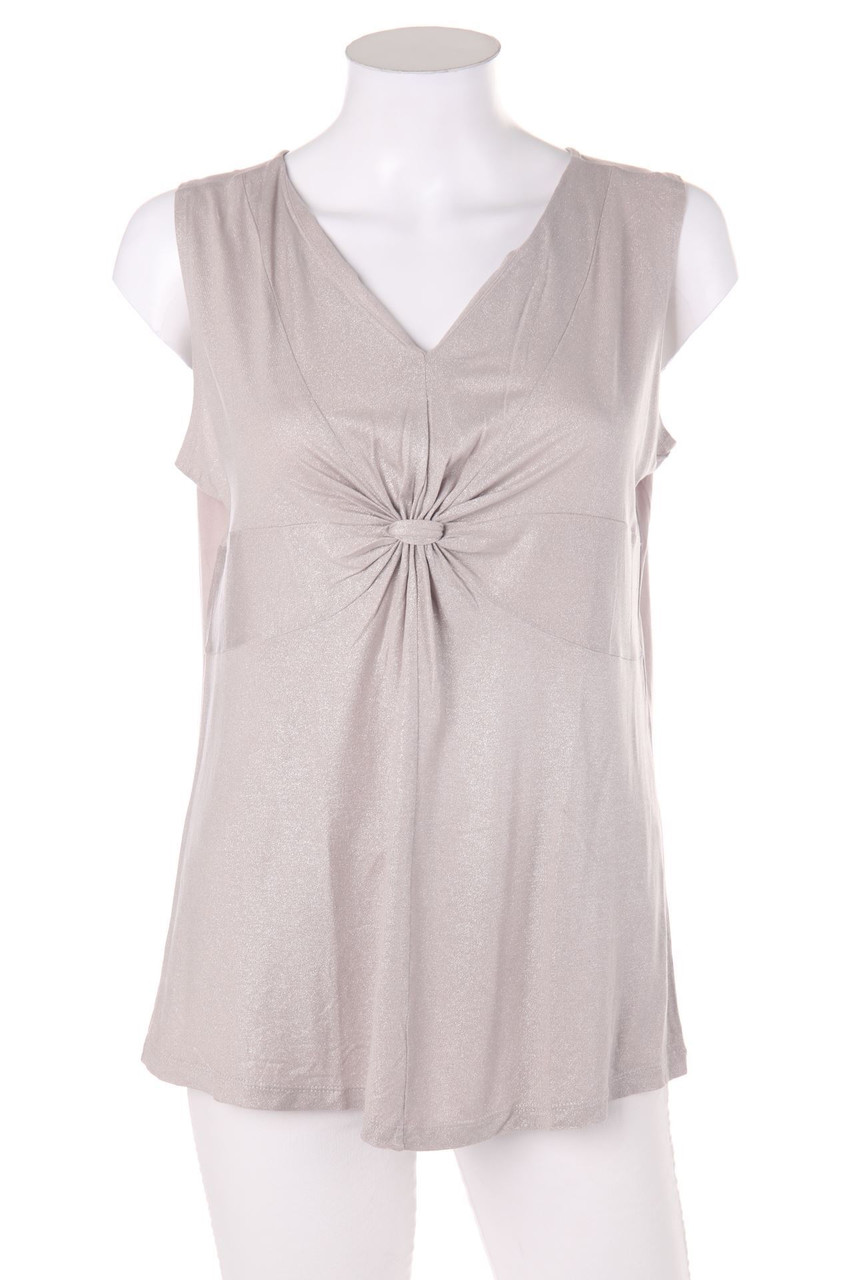 comma - Glitzer-Blusentop mit Raffungen - D 40