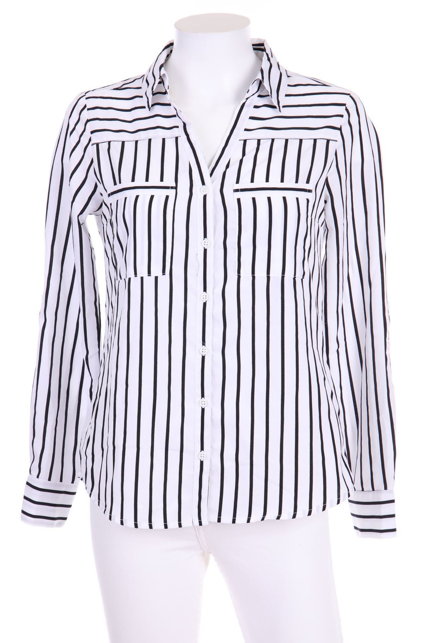 AMISU - Hemd-Bluse mit Krempel-Ärmeln - XS