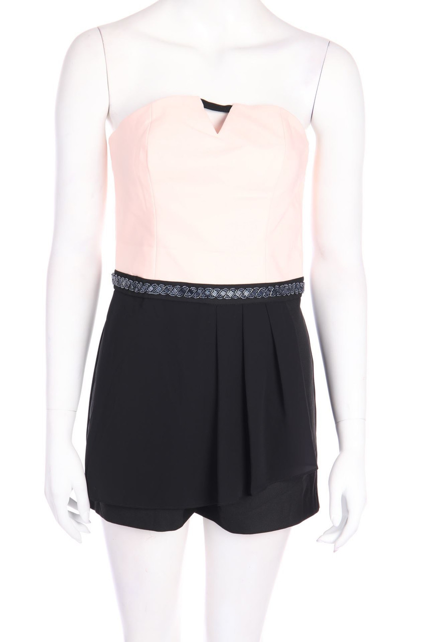 NAF NAF - Two Tone-Playsuit im Layer Look mit Perlen - D 34