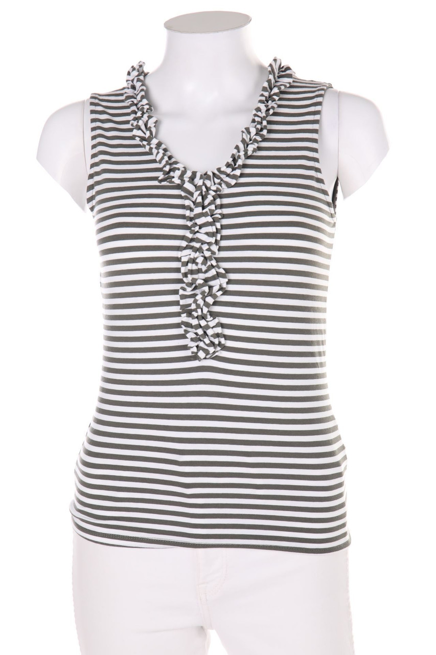 SECONDHAND - Streifen-Top mit Rüschen - S