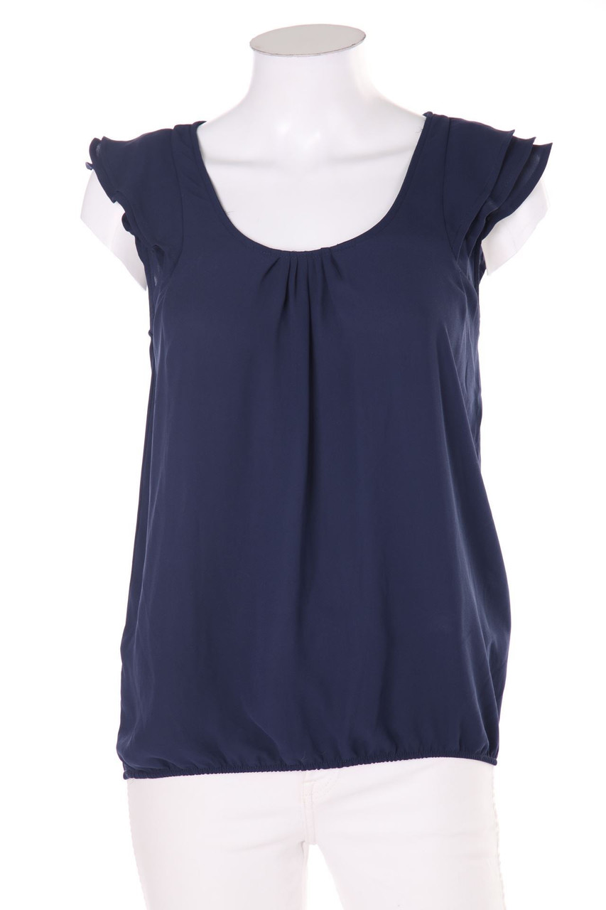 AMISU - Kurzarm-Bluse im Layer Look - S