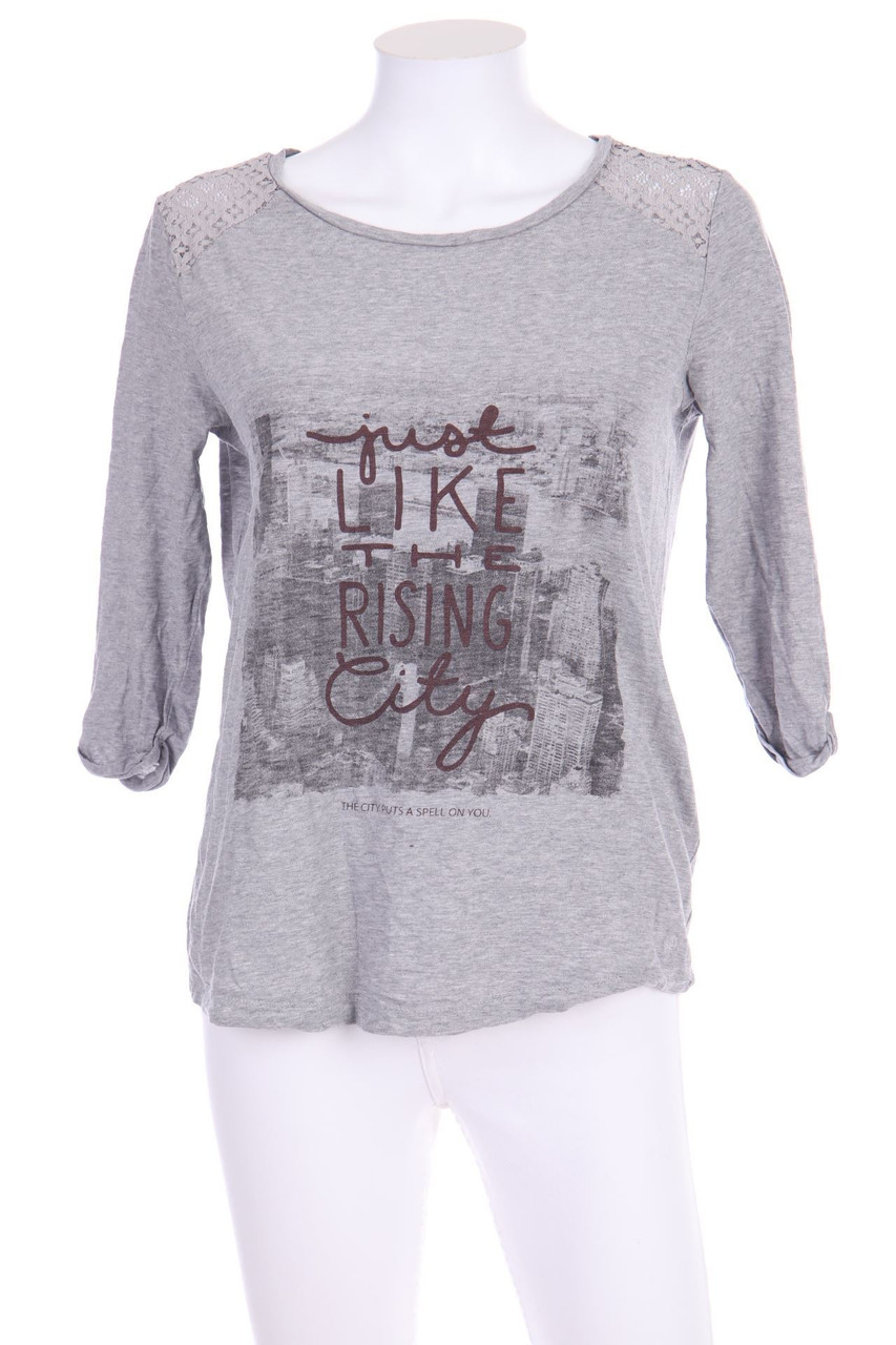 s.Oliver - 3/4-Arm-Shirt mit Print mit Lochspitze - D 34