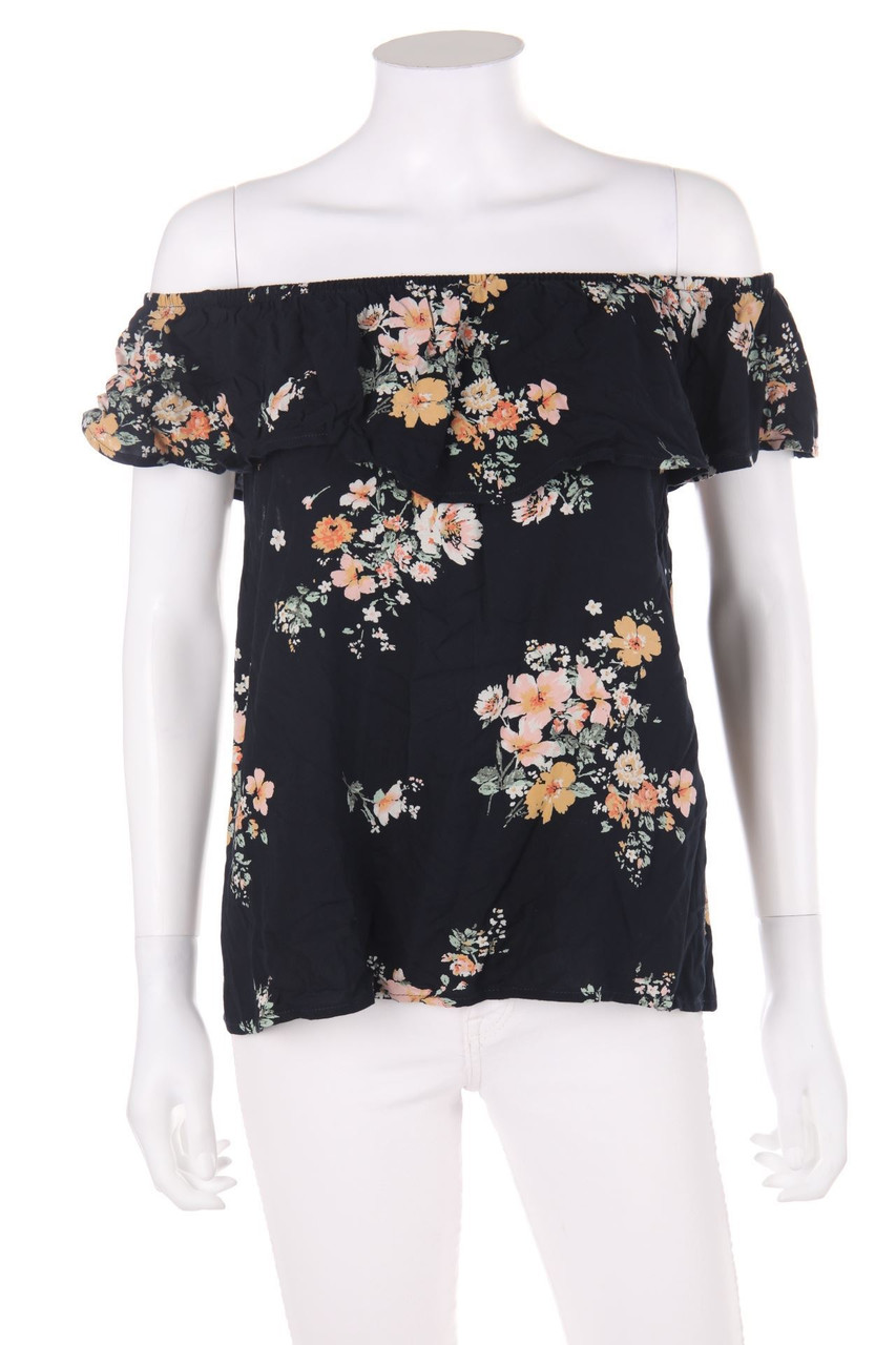 JACQUELINE de YONG - Carmen-Bluse mit floralem Muster - D 36