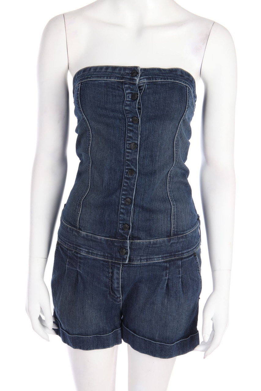 one green elephant - Denim-Playsuit mit Steppung - L