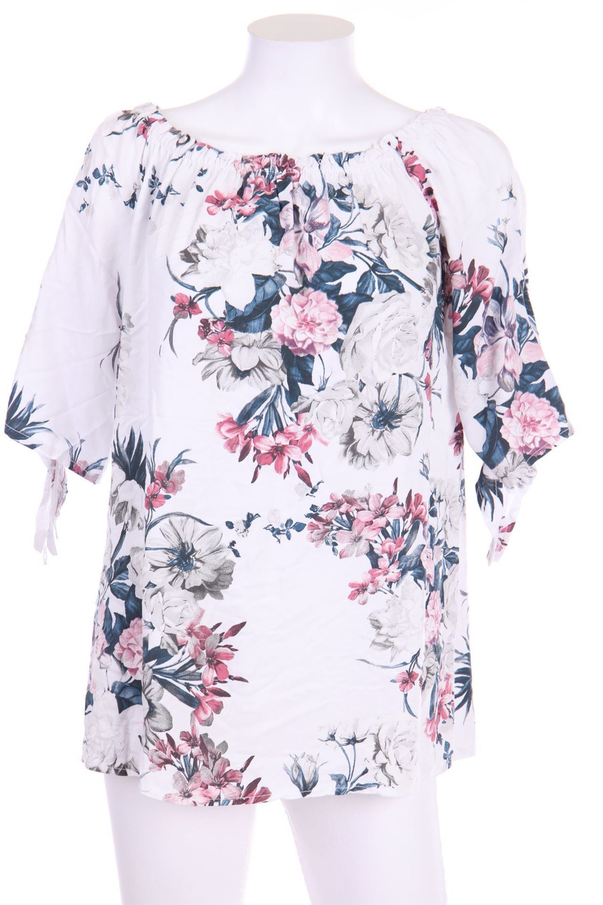 SECONDHAND - Carmen-Bluse mit floralem Muster - ONE SIZE