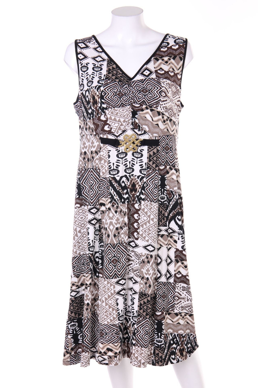 terrazzurra - Print-Kleid mit Raffungen - XXXXL