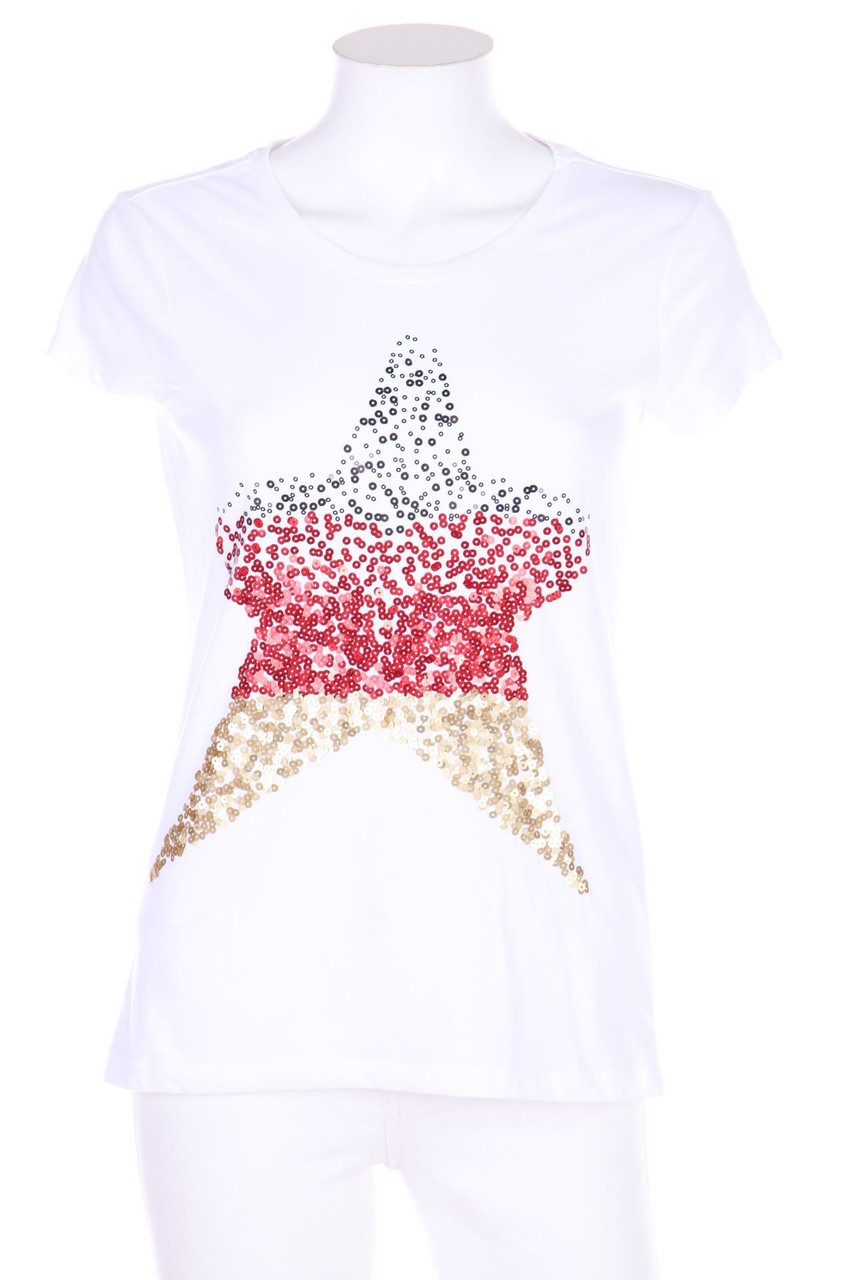 ESPRIT de corp - Kurzarm-Shirt mit Pailletten - S