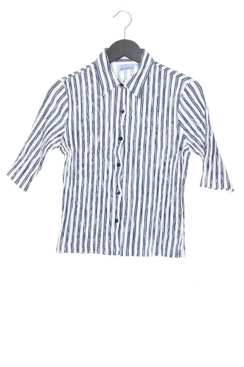 GREENVILLAGE - Stretch-Streifen-Hemd-Bluse mit 3/4-Ärmel - D 38