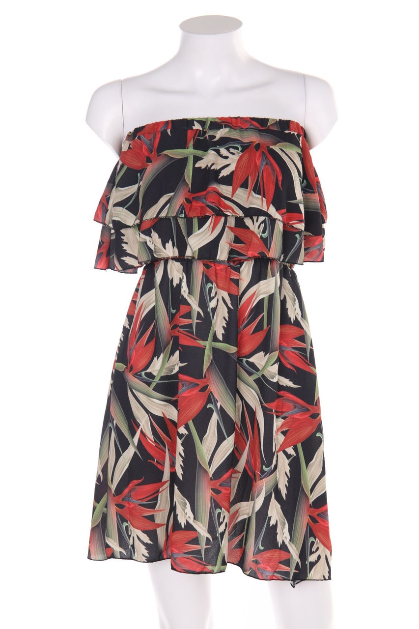 zebra - Bandeau-Kleid mit Volants - XS