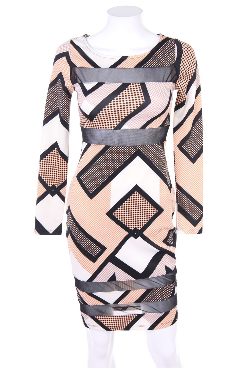 Love, Fire - Etui-Kleid mit geometrischem Muster - S