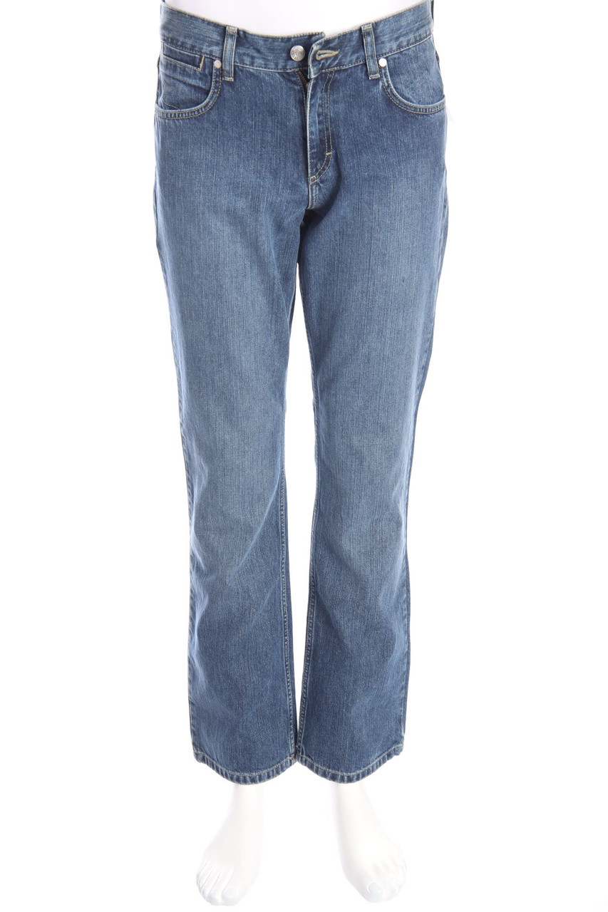 BOGNER JEANS - Used Look Straight Cut Jeans mit Logo-Patch - W30