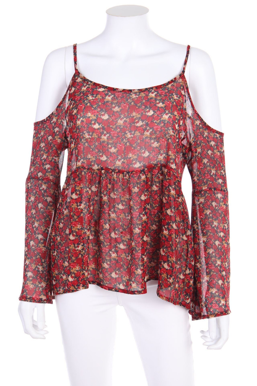 Shana - Bluse mit Cut-outs mit floralem Muster - M