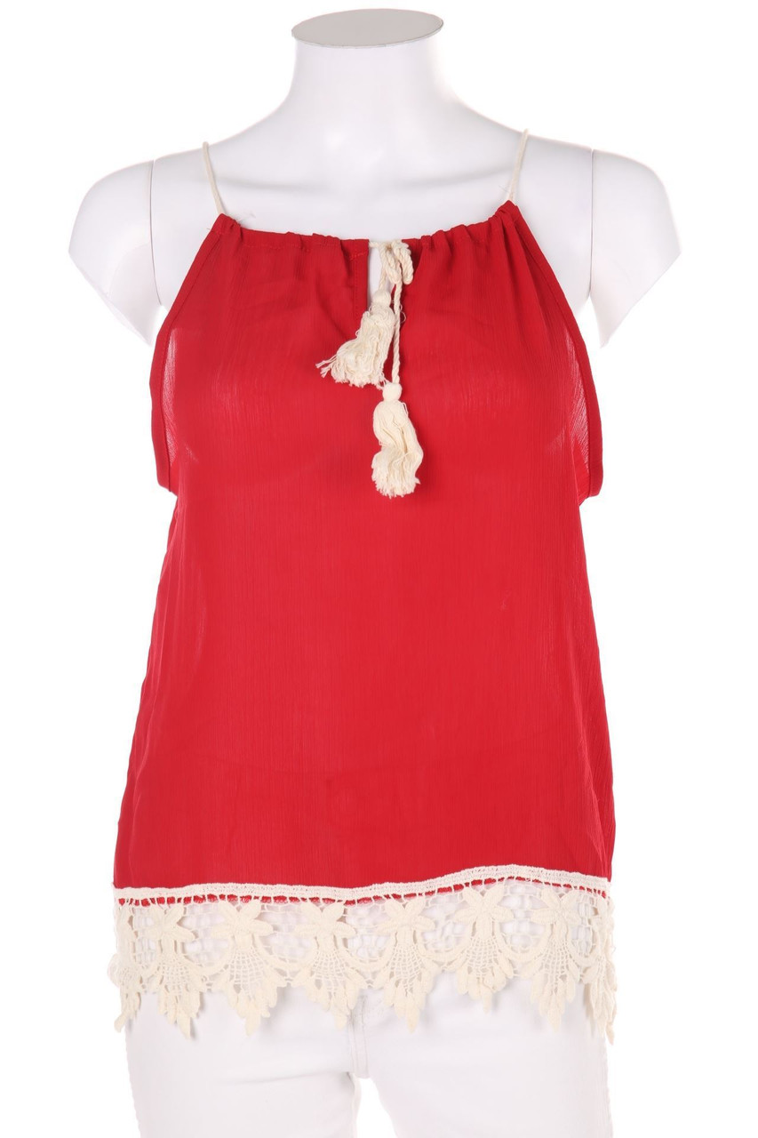 SECONDHAND - Bluse mit Häkelspitze - M