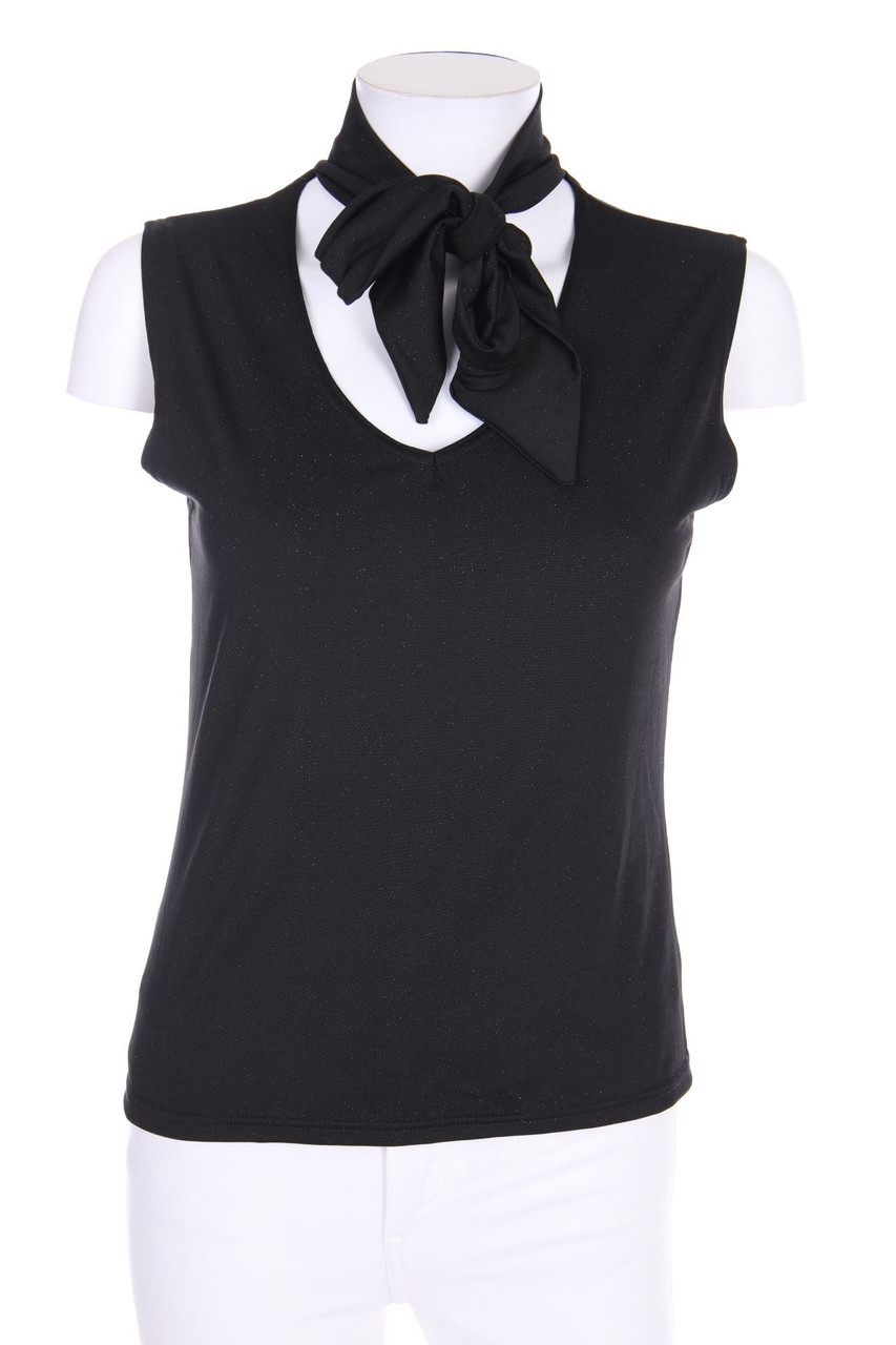 Ohne Label - Schluppen-Bluse mit Metallic-Effekt - S