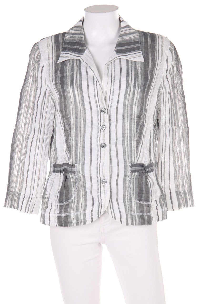 GERRY WEBER - Streifen-Bluse mit 7/8-Ärmel - D 40