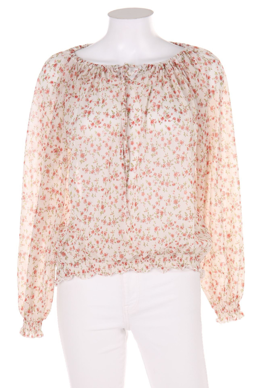 AMISU - Carmen-Bluse mit floralem Muster - S