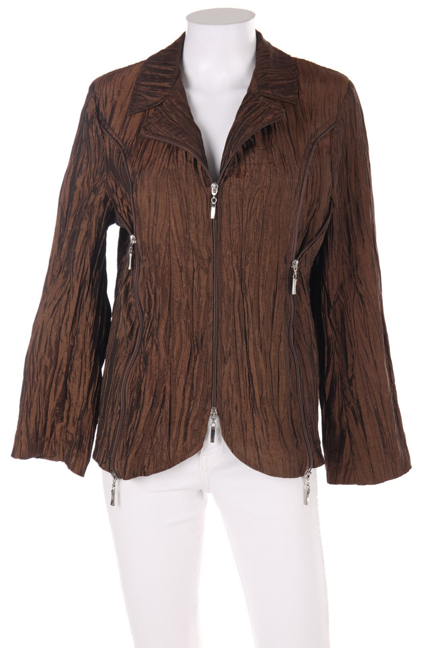 Ohne Label - Bluse mit Reißverschluss - L