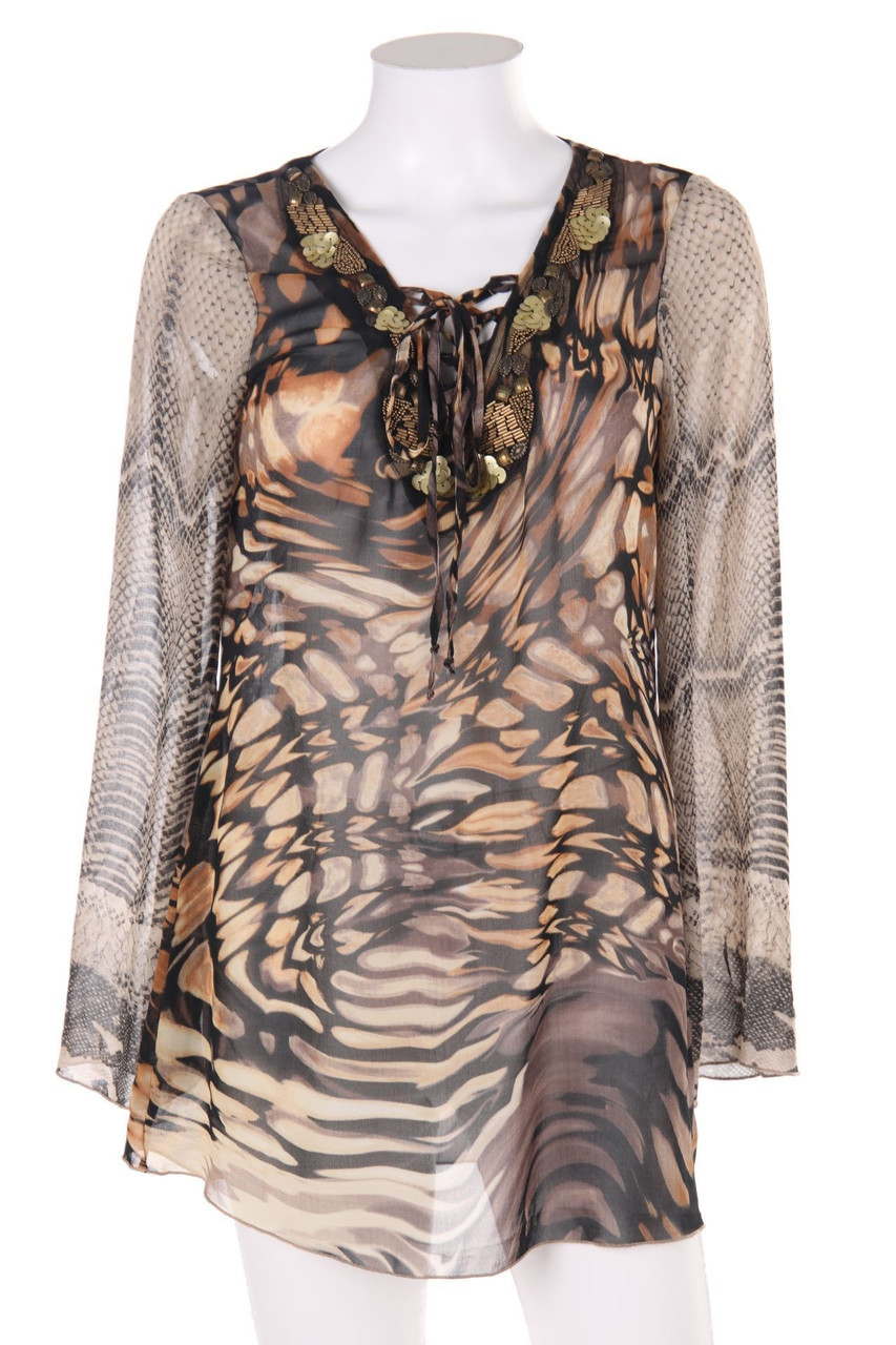 HEINE - Print-Tunika-Bluse mit Schnürung - D 34