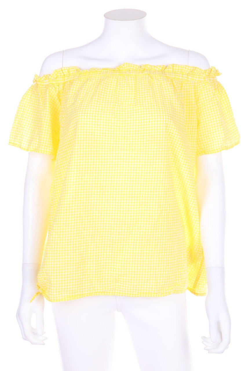 COLOURS OF THE WORLD - Carmen-Bluse mit Karo-Muster - D 42