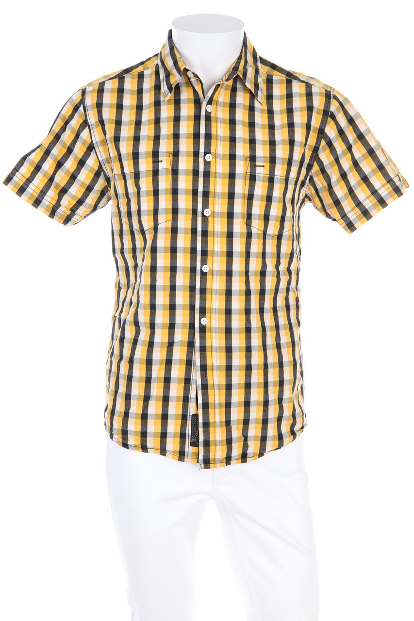 MUCH MORE - Baumwoll-Kurzarm-Hemd mit Karo-Muster - S